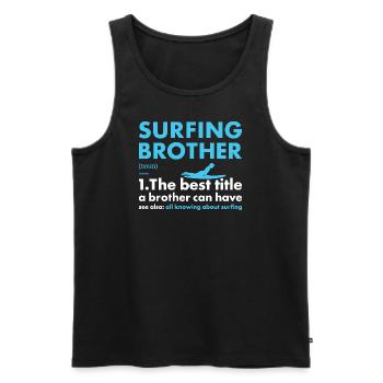 Sport Brother Surfing - Men's Premium Organic Tank Top - black - Front - AI Model Male 178 light (178cm)