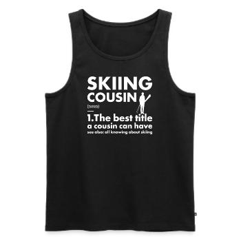 Sport Cousin Skiing - Männer Premium Bio Tank Top - Schwarz - Vorne - AI Model Male 178 light (178cm)