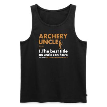 Sport Uncle Archery - Men's Premium Organic Tank Top - black - Front - Michal (187cm)