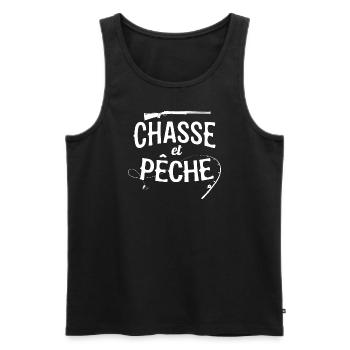 Chasse et pêche - Débardeur bio Premium Homme - noir - Devant - Michal (187cm)