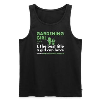 Jardinier Fille Définition Jardinage - Débardeur bio Premium Homme - noir - Devant - Michal (187cm)