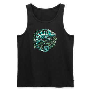 Caméléon - Débardeur bio Premium Homme - noir - Devant - Michal (187cm)