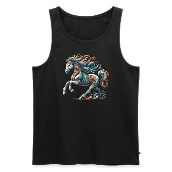 Cheval artwork - Débardeur bio Premium Homme - noir - Devant - AI Model Male 178 light (178cm)