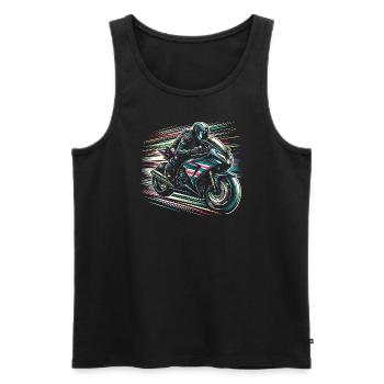 Motard - Débardeur bio Premium Homme - noir - Devant - Michal (187cm)