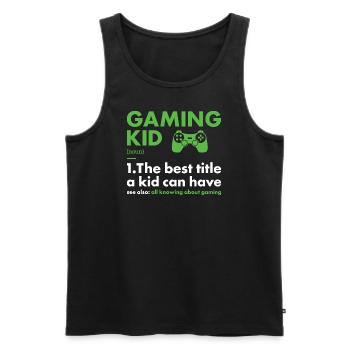 Gamer Kid Definition Gaming - Men's Premium Organic Tank Top - black - Front - Michal (187cm)