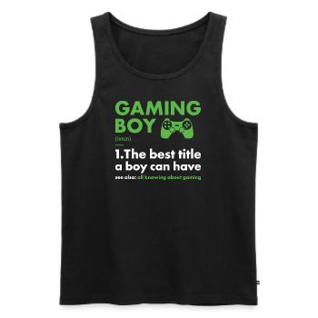 Gamer Boy Definition Gaming - Männer Premium Bio Tank Top - Schwarz - Vorne - AI Model Male 178 light (178cm)