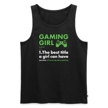 Gamer Girl Definition Gaming - Männer Premium Bio Tank Top - Schwarz - Vorne - AI Model Male 178 light (178cm)
