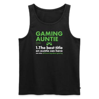 Gamer Auntie Definition Gaming - Männer Premium Bio Tank Top - Schwarz - Vorne - Michal (187cm)