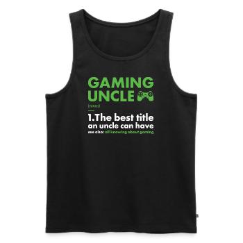 Gamer Uncle Definition Gaming - Männer Premium Bio Tank Top - Schwarz - Vorne - Michal (187cm)
