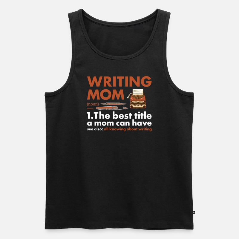 Writer Mom Definition Writing - Männer Premium Bio Tank Top - Schwarz
