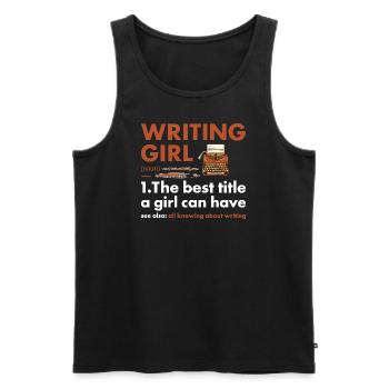 Writer Girl Definition Writing - Men's Premium Organic Tank Top - black - Front - AI Model Male 178 light (178cm)