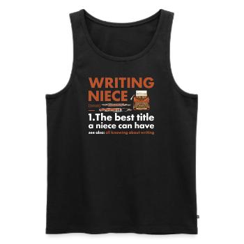 Writer Niece Definition Writing - Men's Premium Organic Tank Top - black - Front - AI Model Male 178 light (178cm)