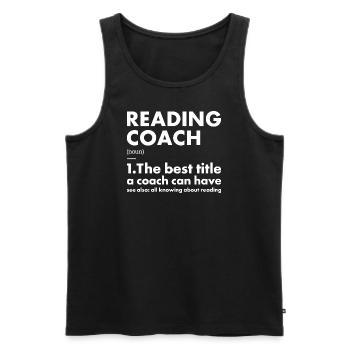 Reader Coach Definition Reading - Men's Premium Organic Tank Top - black - Front - Michal (187cm)