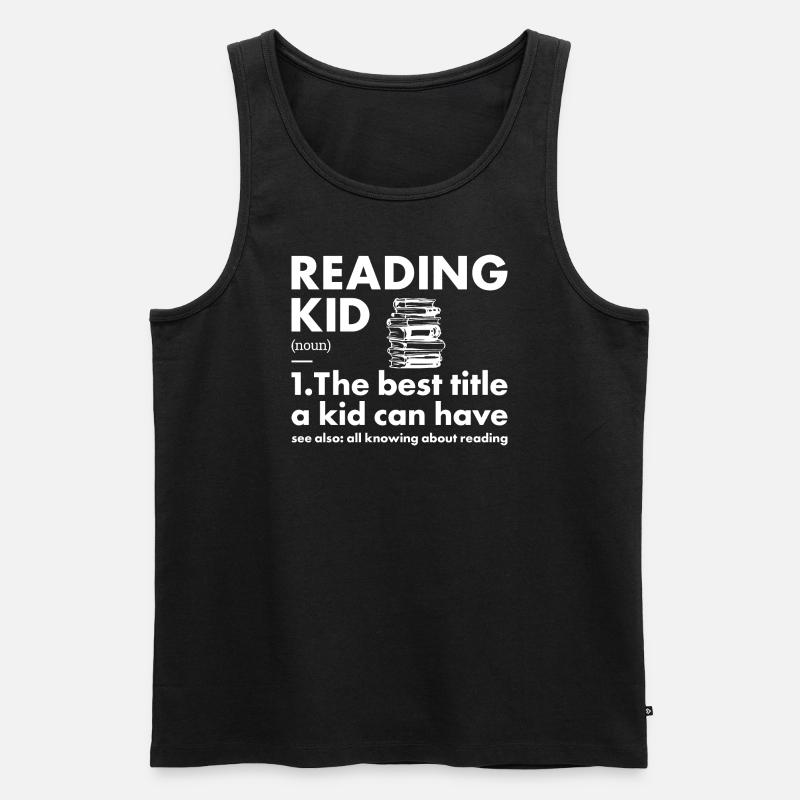Reader Kid Definition Reading - Männer Premium Bio Tank Top - Schwarz