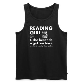 Reader Girl Definition Reading - Men's Premium Organic Tank Top - black - Front - Michal (187cm)