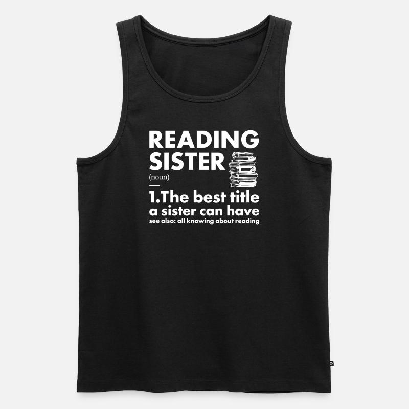Reader Sister Definition Reading - Männer Premium Bio Tank Top - Schwarz