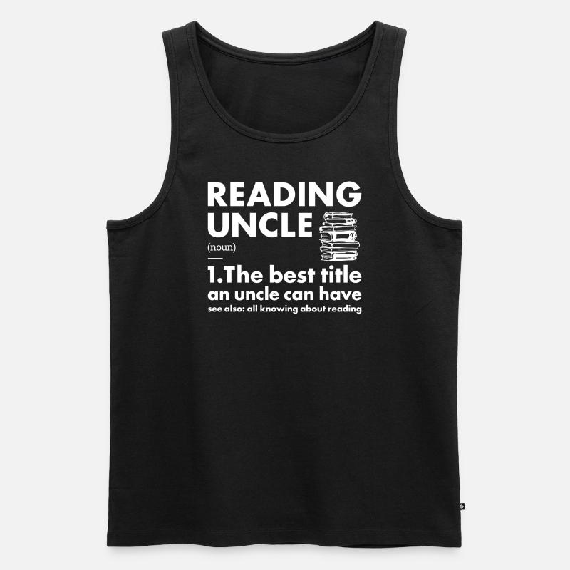 Reader Uncle Definition Reading - Men's Premium Organic Tank Top - black