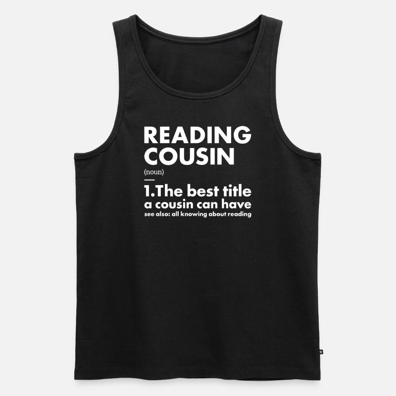 Reader Cousin Definition Reading - Men's Premium Organic Tank Top - black