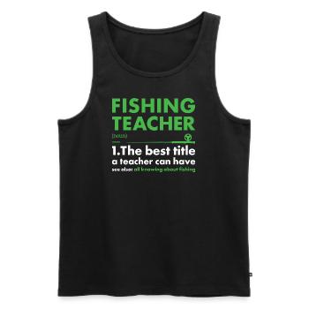 Fisher Teacher Définition Pêche - Débardeur bio Premium Homme - noir - Devant - Michal (187cm)