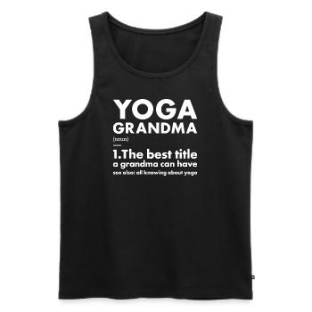 Yogi Grandma Definition Yoga - Men's Premium Organic Tank Top - black - Front - Michal (187cm)
