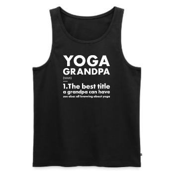 Yogi Grandpa Definition Yoga - Men's Premium Organic Tank Top - black - Front - Michal (187cm)