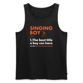 Singer Boy Definition Singing - Männer Premium Bio Tank Top - Schwarz - Vorne - AI Model Male 178 light (178cm)