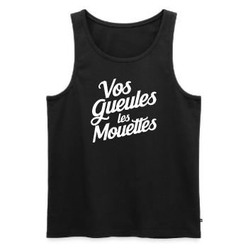 Vos gueules les mouettes - Débardeur bio Premium Homme - noir - Devant - Michal (187cm)