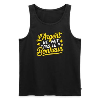 L'argent ne fait pas le bonheur - Débardeur bio Premium Homme - noir - Devant - Michal (187cm)