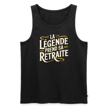 La légende prend sa retraite - Débardeur bio Premium Homme - noir - Devant - Michal (187cm)