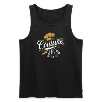 Couisine - Débardeur bio Premium Homme - noir - Devant - Michal (187cm)