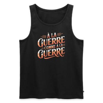 À la guerre comme à la guerre - Débardeur bio Premium Homme - noir - Devant - Michal (187cm)