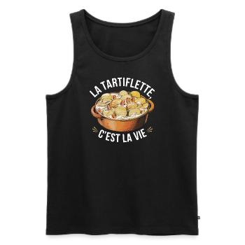 La tartiflette, c'est la vie - Débardeur bio Premium Homme - noir - Devant - Michal (187cm)