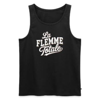 La flemme totale - Débardeur bio Premium Homme - noir - Devant - AI Model Male 178 light (178cm)
