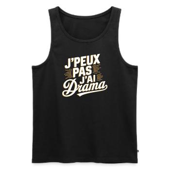 J'peux pas, j'ai drama - Débardeur bio Premium Homme - noir - Devant - AI Model Male 178 light (178cm)