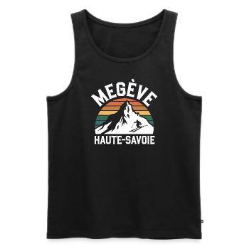 Megève - Haute-Savoie - Débardeur bio Premium Homme - noir - Devant - Michal (187cm)