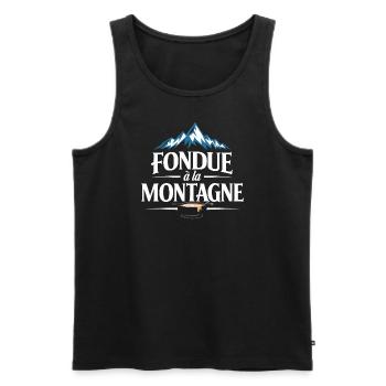 Fondue à la montagne - Débardeur bio Premium Homme - noir - Devant - Michal (187cm)