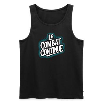Le combat continue - Débardeur bio Premium Homme - noir - Devant - Michal (187cm)