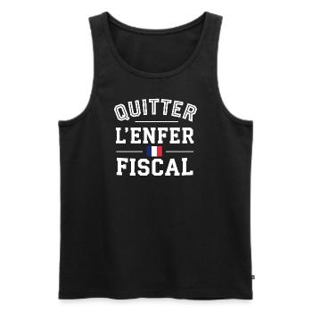 Quitter l'enfer fiscal - Débardeur bio Premium Homme - noir - Devant - Michal (187cm)