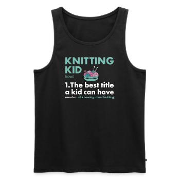 Knitter Kid Definition Knitting - Men's Premium Organic Tank Top - black - Front - Michal (187cm)