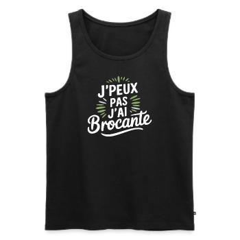 J'peux pas, j'ai brocante - Débardeur bio Premium Homme - noir - Devant - Michal (187cm)