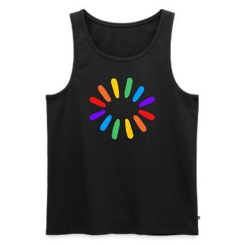 Rainbow Sun LGBTQIA gay pride - Men's Premium Organic Tank Top - black - Front - Michal (187cm)