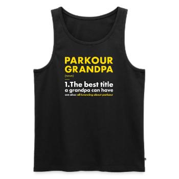 Traceur Grandpa Definition Parkour - Männer Premium Bio Tank Top - Schwarz - Vorne - AI Model Male 178 light (178cm)