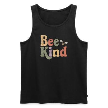 Bee Kind - Männer Premium Bio Tank Top - Schwarz - Vorne - AI Model Male 178 light (178cm)