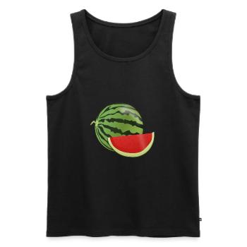 pastèque pastèque fruits végétariens1112 - Débardeur bio Premium Homme - noir - Devant - AI Model Male 178 light (178cm)