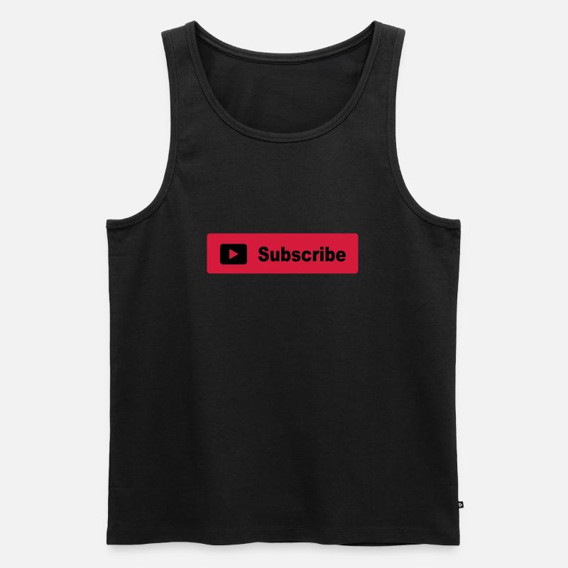 Subscribe Button - Männer Premium Bio Tank Top - Schwarz