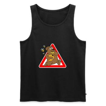 Bär Honig Bienen Honigbienen Braunbär - Männer Premium Bio Tank Top - Schwarz - Vorne - Michal (187cm)