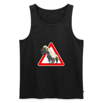 Wolf - Männer Premium Bio Tank Top - Schwarz - Vorne - AI Model Male 178 light (178cm)