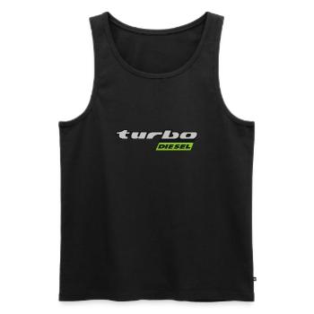 Turbo Diesel - Late - Men's Premium Organic Tank Top - black - Front - AI Model Male 178 light (178cm)