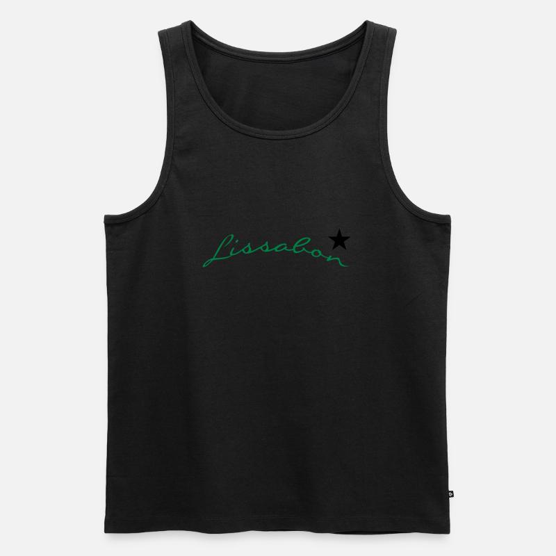 Lissabon (2c) - Männer Premium Bio Tank Top - Schwarz
