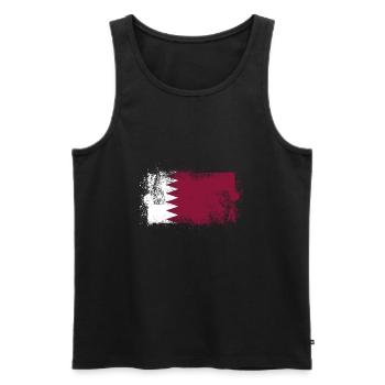 Katar - Männer Premium Bio Tank Top - Schwarz - Vorne - AI Model Male 178 light (178cm)